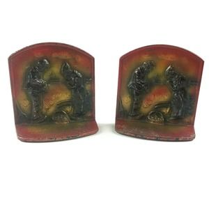 Man Woman Farmer Praying Angelus Harvest Bookends